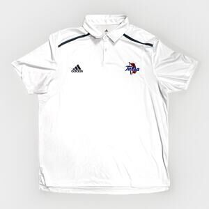 University of Tulsa Adidas White Polo Shirt Mens 2XL Tulsa Golden Hurricane